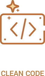 clean code concept 2 colored icon simple line vector image