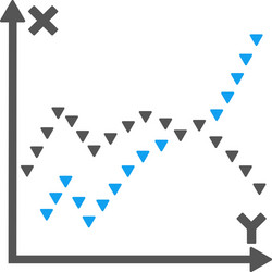 dotted functions plot flat symbol vector image