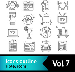 hotel icons set vector