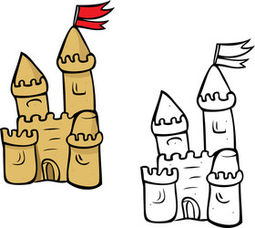 Sandcastle coloring book vector