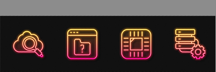 set line processor with cpu search cloud vector image