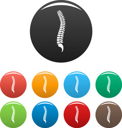 spine icons set color vector