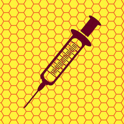 Syringe flat modern web button and space for your vector