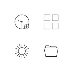 user interface linear icons set simple outline vector image