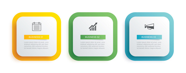 3 data infographics tab paper index template vector image
