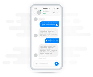 chat messenger ui application design concept vector image
