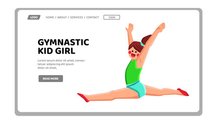 Child gymnastic kid girl vector