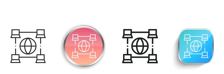 global icon thin linear regular and button style vector image