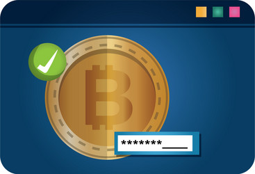 Template webpage with bitcoin vector