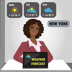 tv weather reporter at work vector