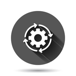 workflow icon in flat style gear effective vector image