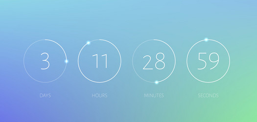 countdown timer circle counter time digital clock vector image