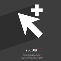cursor arrow plus add icon symbol flat modern web vector image