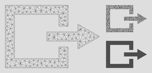 exit mesh carcass model and triangle mosaic vector image