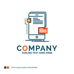 frontend interface mobile phone developer logo vector image