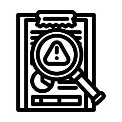 Identification risk line icon vector