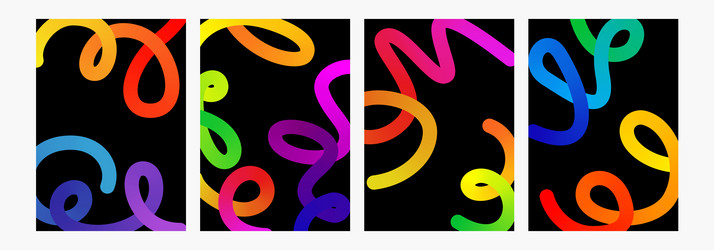 line gradient shapes abstract color object kid vector image