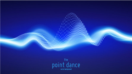 abstract blue particle wave points array vector image