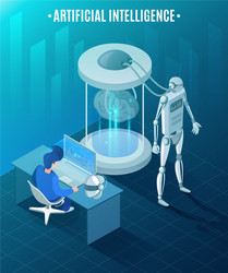 Artificial Intelligence Robots vector image