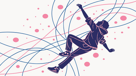 artistic expression man leaping in abstract flow vector image