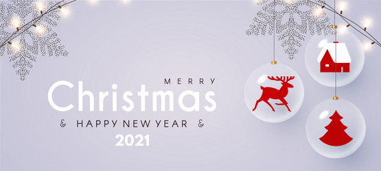 Merry christmas and happy new 2021 year design vector