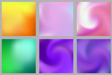 Set of abstract colorful blurred gradient mesh vector