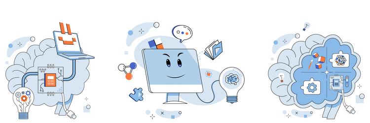 artificial intelligence intelligent bots navigate vector image