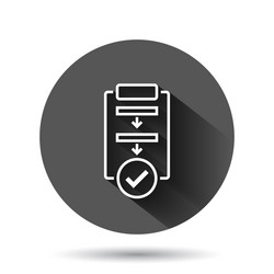 Procedure list icon in flat style document Vector Image