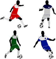 soccer players silhouettes Vector Image