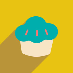 flat with shadow icon and mobile application cake vector image