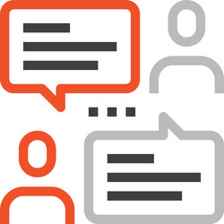 message bubble flat line web icon concept vector image