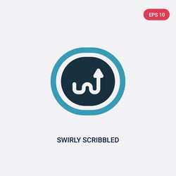 two color swirly scribbled arrow icon from user vector image