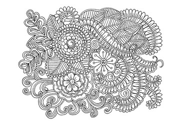 Intricate Floral Doodles Vector Image