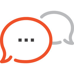 message bubble flat line web icon concept vector image