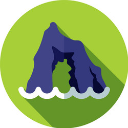 rocks in the sea icon summer vacation vector