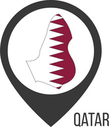 map pointers with contry qatar flag stock vector image