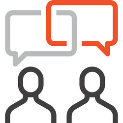 message bubble flat line web icon concept vector image