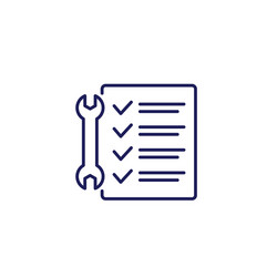 Service list line icon with a checklist vector