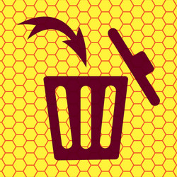 Trash bin flat modern web button and space vector