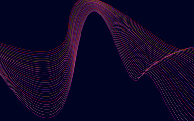 wave with shadow abstract red lines vector image