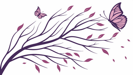 abstract butterfly with flowing vine motif design vector image