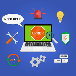 concept computer technical support service vector image