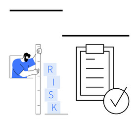 evaluating risk levels with checklist vector image