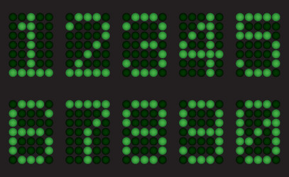 green digits for matrix display vector image