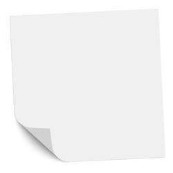 note paper with a bent left bottom corner vector