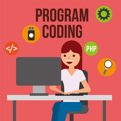 program coding website vector image