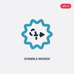 Two color scribble broken line icon from user vector