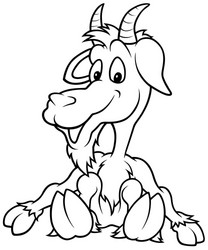 Cheerful Goat Cartoon Vector Image