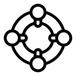 four nodes connecting in circular network diagram vector image
