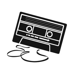 isolated object of cassette and tape symbol web vector image